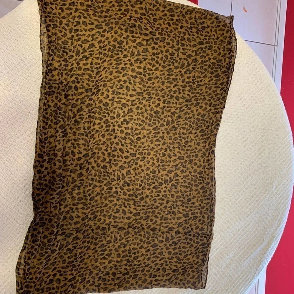 Leopard brown and black print infinity scarf